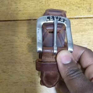 Levi's Woven Leather Belt with Solid Buckle